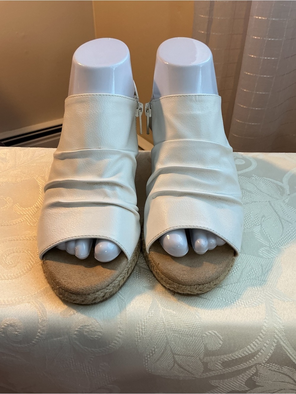 Easy Street Off White Wedge Sandals